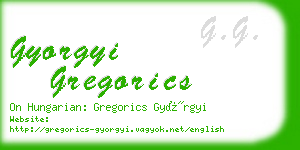 gyorgyi gregorics business card